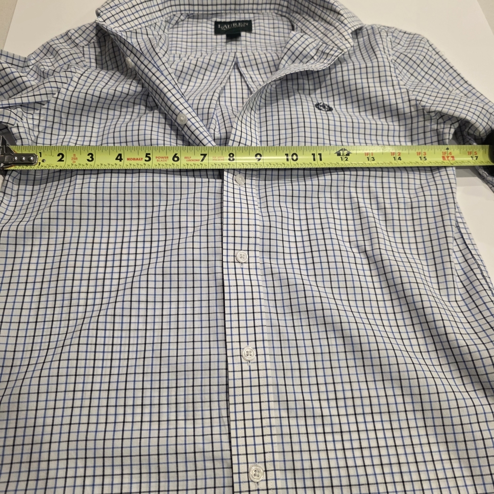 Lauren Ralph Lauren Kids Button-Up Shirt Blue Check Dress Shirt Size 12 - Picture 11 of 16